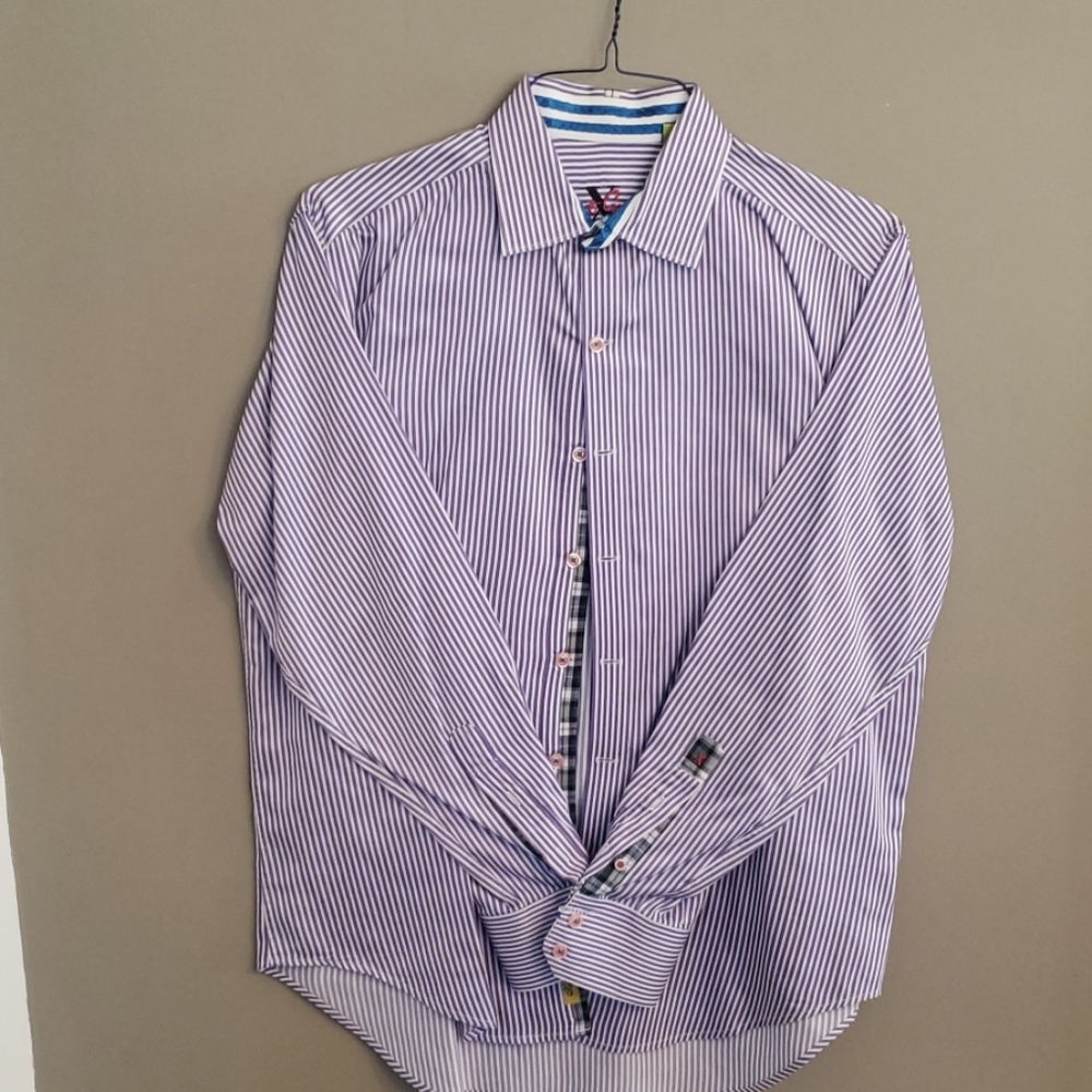 Mens dress shirt, purple striped